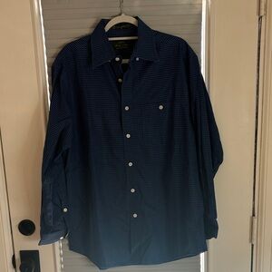 Orvis Navy Checkered Shirt with White Accents